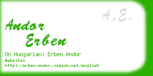 andor erben business card